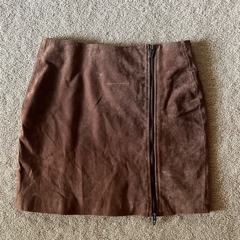 Blank nyc suede zipper mini skirt